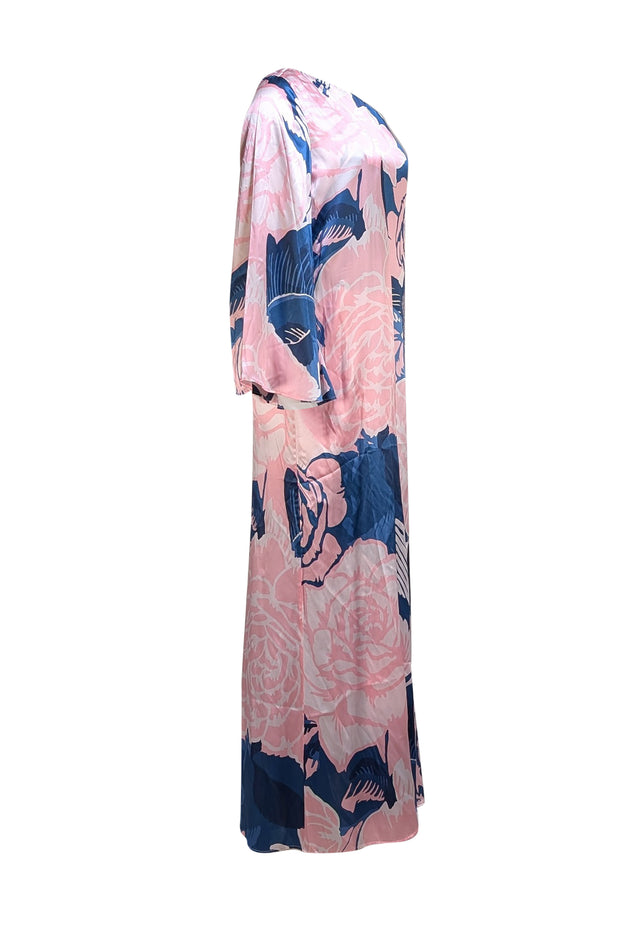 Figue - Blue, Pink, & White Floral Printed Maxi "Greta" Dress Sz 4