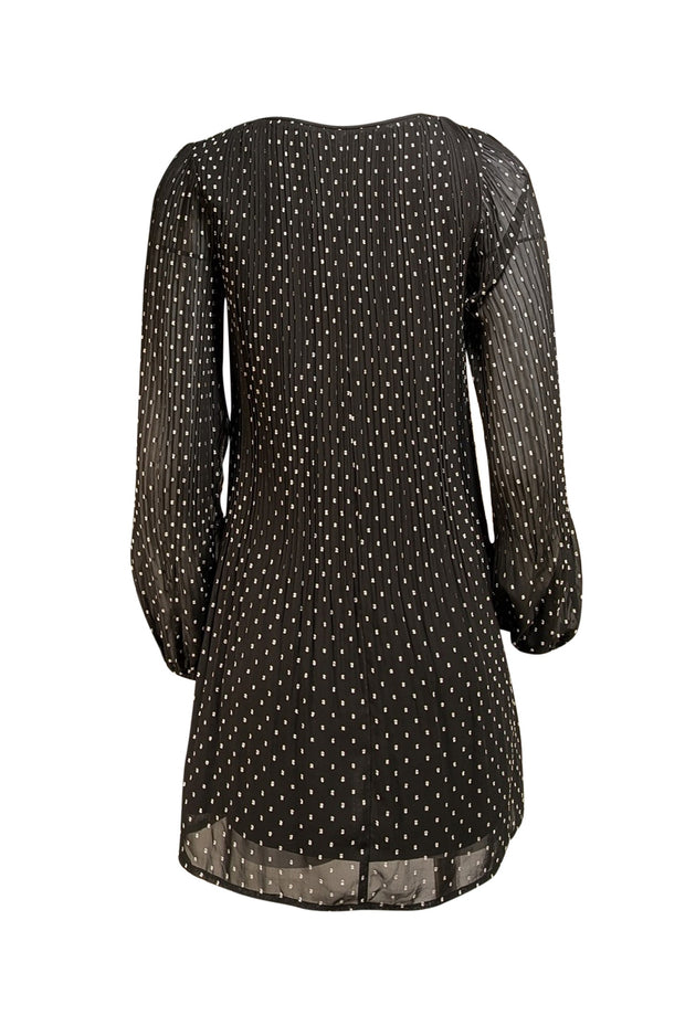 Maje - Black and White Dot Plisse "Rockito" Mini Dress Sz 4 - Current Boutique