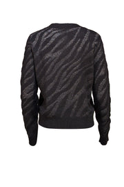Rag & Bone - Black Metallic Zebra Pattern Alpaca & Wool Blend Sweater Sz M - Current Boutique