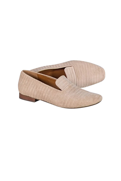 Coclico - Beige Suede Ribbed Flats Sz 9 - Current Boutique