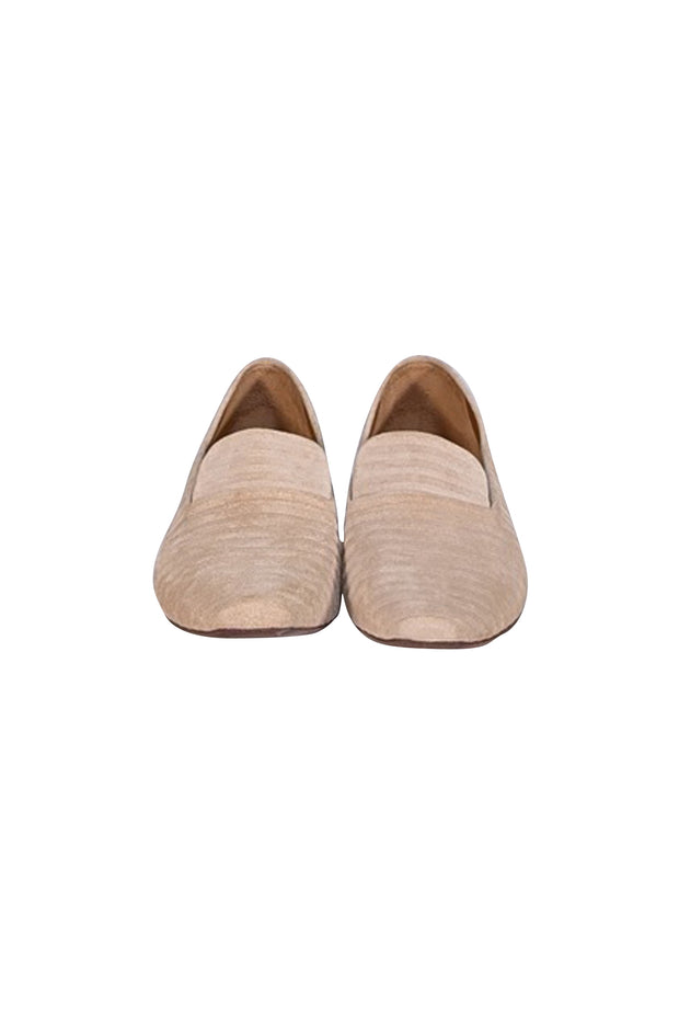 Coclico - Beige Suede Ribbed Flats Sz 9 - Current Boutique
