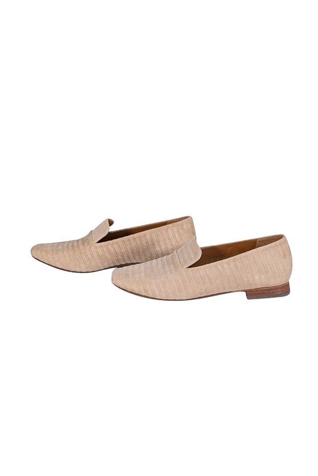 Coclico - Beige Suede Ribbed Flats Sz 9 - Current Boutique