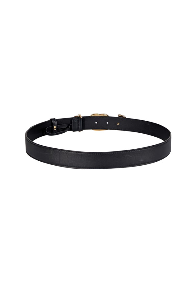 Gucci - Black Leather Logo Buckle Horsebit Belt Sz S - Current Boutique