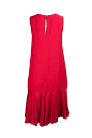 Twinset - Red Linen Blend Contrast Hem Mini Dress Sz 8 - Current Boutique