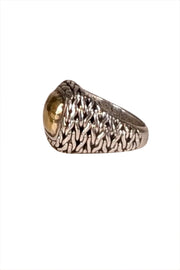 John Hardy - Sterling Silver Braided Ring w/ 22k Gold Center Sz 7 - Current Boutique