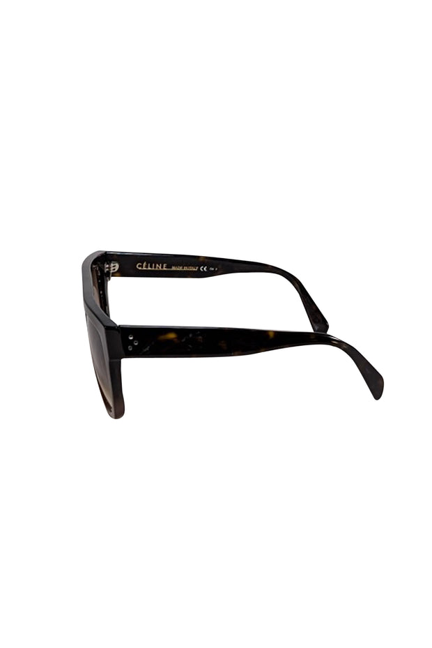 Celine - Dark Brown Tortoise Oversized Sunglasses - Current Boutique