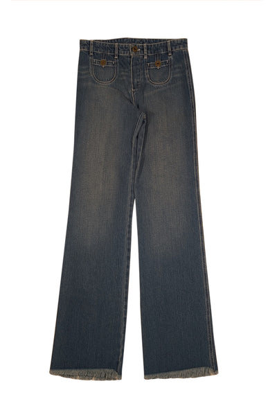 Chloe - Medium Wash Wide Leg Jeans Sz 6 - Current Boutique