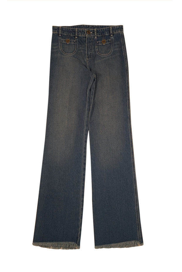 Chloe - Medium Wash Wide Leg Jeans Sz 6 - Current Boutique