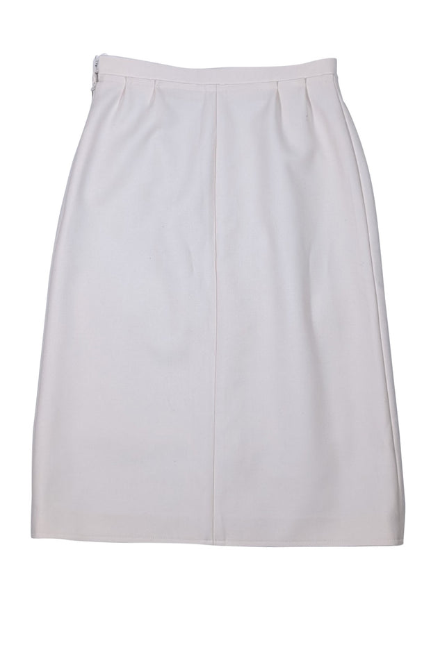 Chloe - Ivory Wool Blend Slit Front Skirt Sz 4
