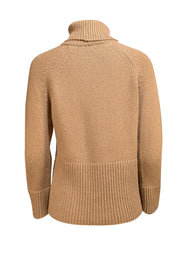Eleventy - Camel Brown Wool Blend Turtleneck Sweater w/ Pockets Sz S - Current Boutique