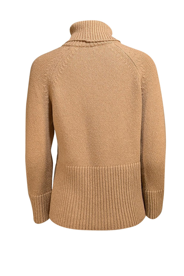 Eleventy - Camel Brown Wool Blend Turtleneck Sweater w/ Pockets Sz S - Current Boutique