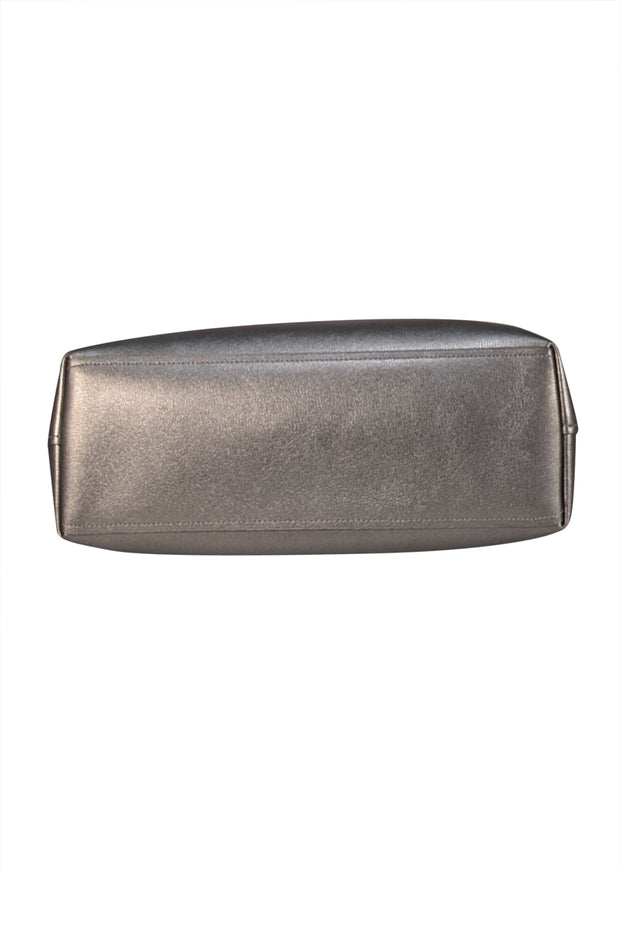 Coach - Gunmetal Metallic Leather Tote Bag - Current Boutique