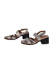 L'Amour Des Pieds - Tan, Cream, & Brown Snakeskin Print Strappy Sandals Sz 8 - Current Boutique