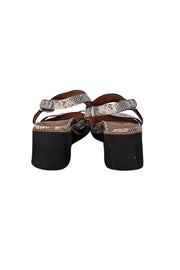 L'Amour Des Pieds - Tan, Cream, & Brown Snakeskin Print Strappy Sandals Sz 8 - Current Boutique