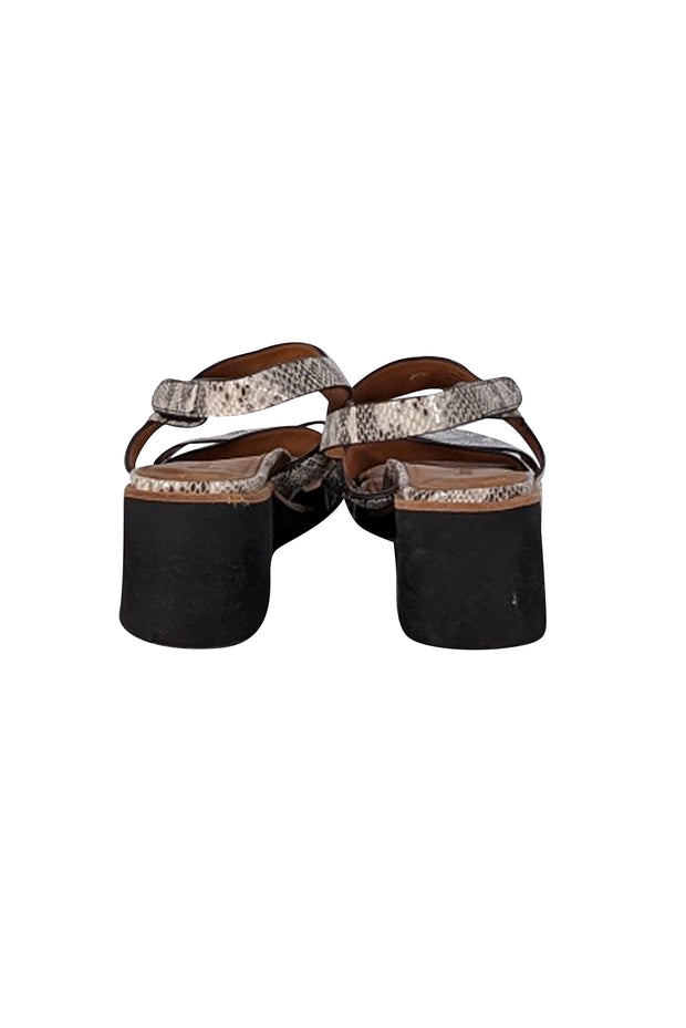 L'Amour Des Pieds - Tan, Cream, & Brown Snakeskin Print Strappy Sandals Sz 8 - Current Boutique