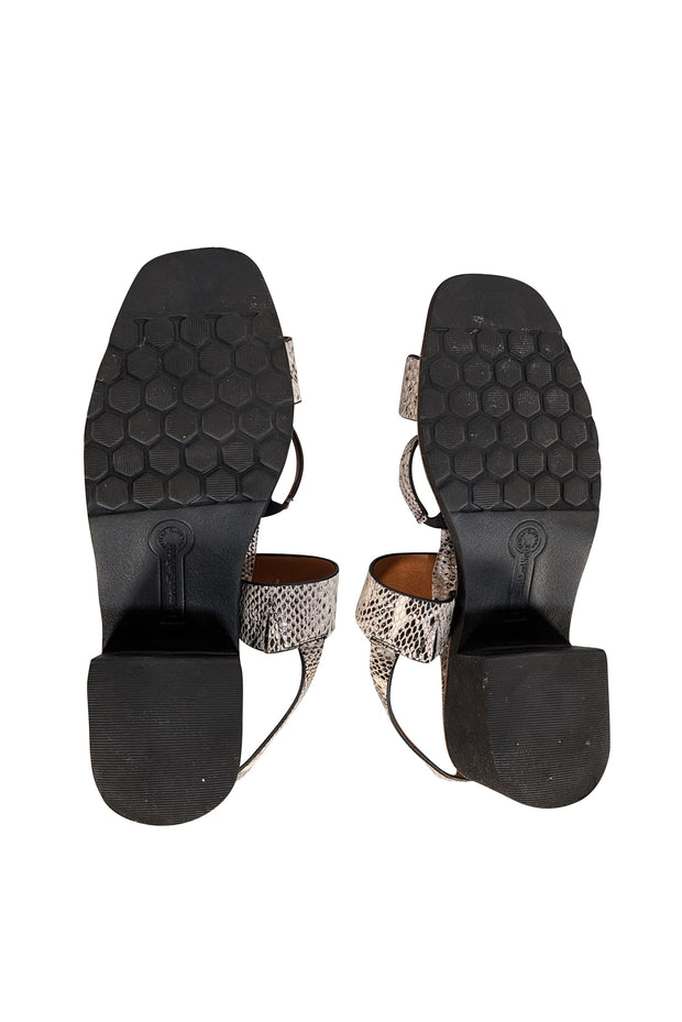 L'Amour Des Pieds - Tan, Cream, & Brown Snakeskin Print Strappy Sandals Sz 8 - Current Boutique