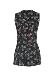 Rachel Comey - Green & Maroon Print Sleeveless Blouse Sz 8 - Current Boutique