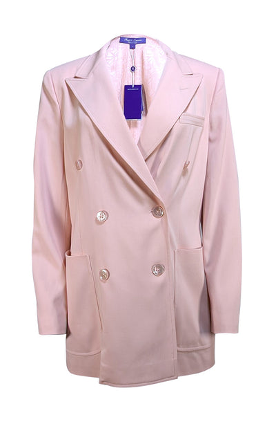 Ralph Lauren - Pastel Pink Wool Double Breasted Blazer Sz 8