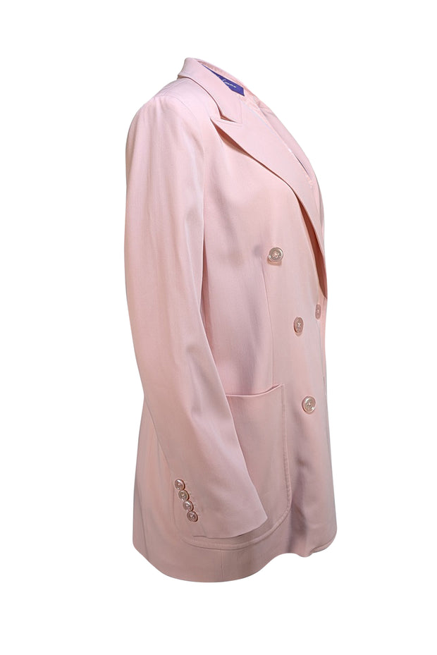 Ralph Lauren - Pastel Pink Wool Double Breasted Blazer Sz 8