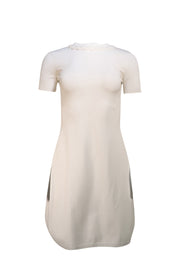 Valentino - White Knit Short Sleeve Bodycon Dress Sz S