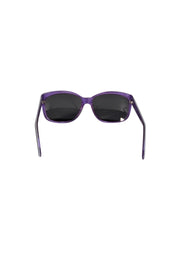 Mugler - Black & White Print Sunglasses w/ Purple Interior