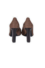 Tod's - Brown Suede Loafer Toe Heels Sz 7.5