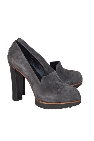 Tod's - Grey Suede Platform Heels Sz 8
