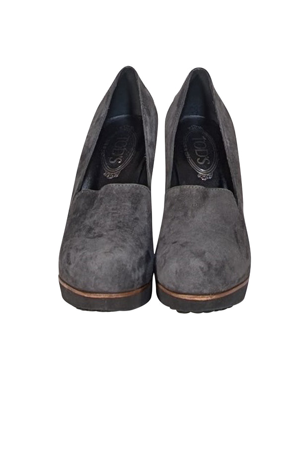 Tod's - Grey Suede Platform Heels Sz 8