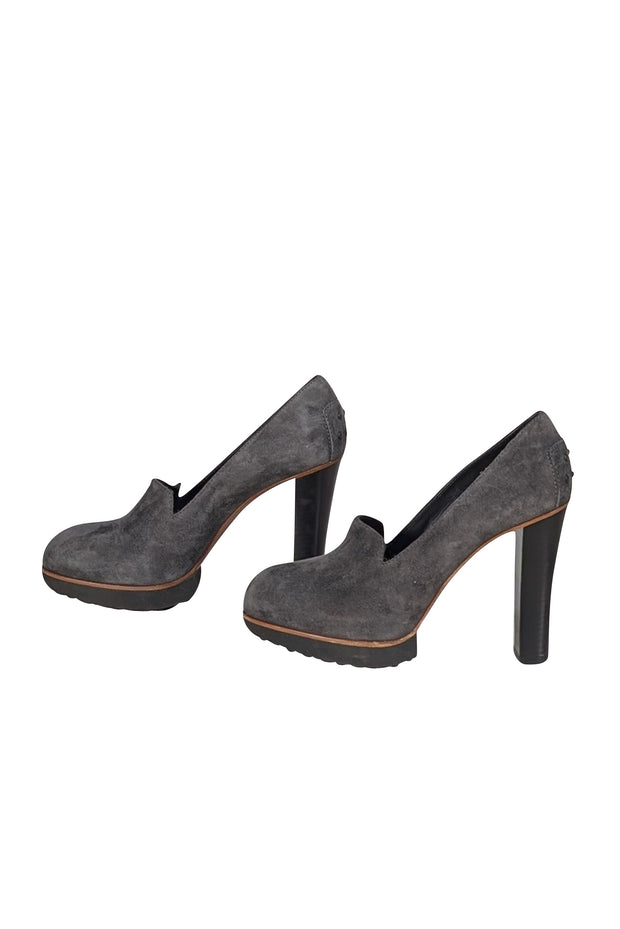 Tod's - Grey Suede Platform Heels Sz 8