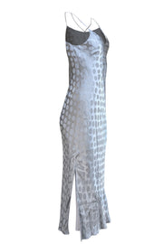 Theory -  Silver Polka Dot Slip Maxi Dress Sz S - Current Boutique