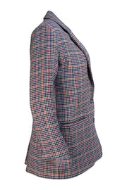 Rouje - Beige Multi Houndstooth Wool Blend Blazer Jacket Sz 4