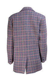 Rouje - Beige Multi Houndstooth Wool Blend Blazer Jacket Sz 4