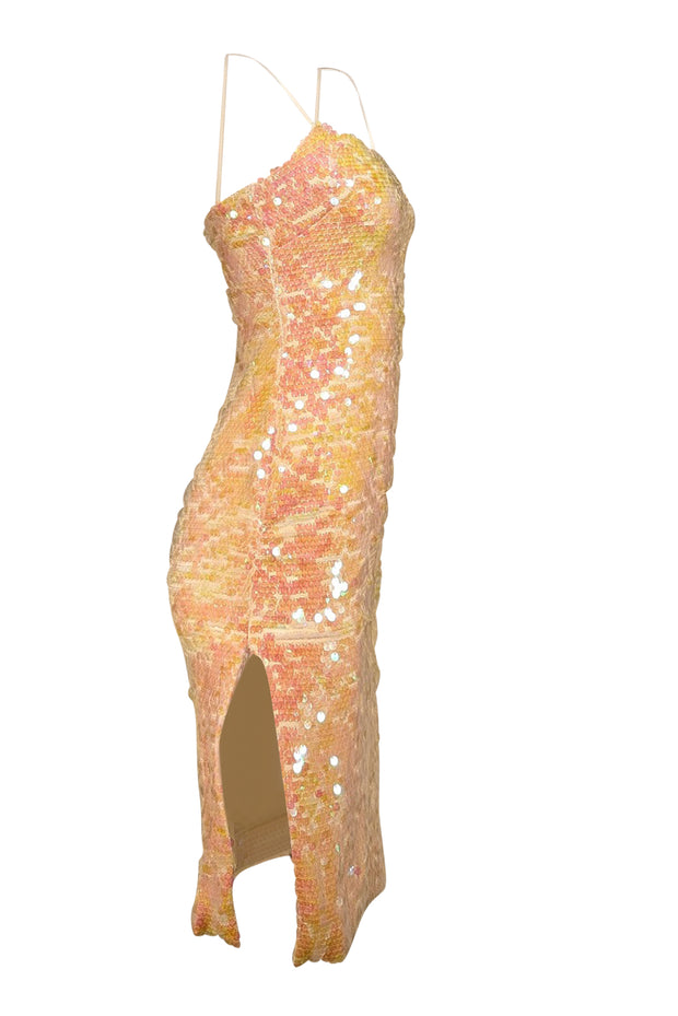 Milly - Ivory & Iridescent Sequin Sleeveless Dress Sz 0 - Current Boutique