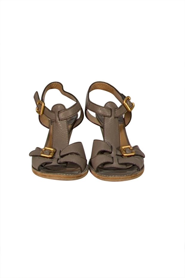 Chloe - Taupe Leather Open Toe Strappy Sandals Sz 9