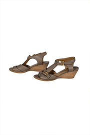 Chloe - Taupe Leather Open Toe Strappy Sandals Sz 9