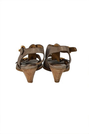 Chloe - Taupe Leather Open Toe Strappy Sandals Sz 9