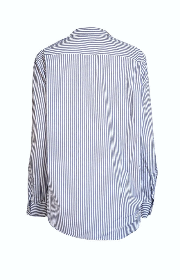 Frank & Eileen - Slate Blue & White Cotton Button-Up Shirt Sz L - Current Boutique