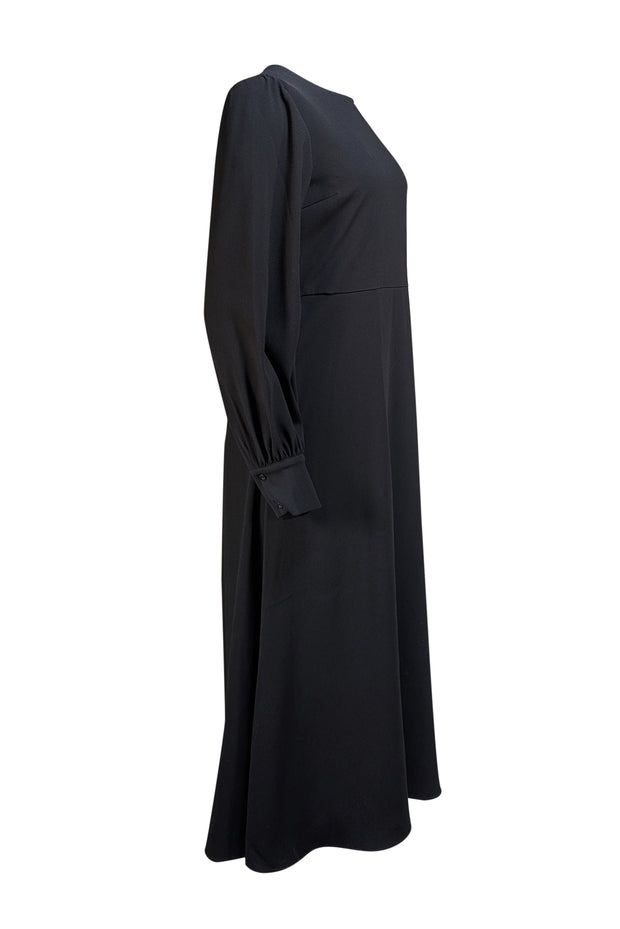 Officine Générale - Black Puff Sleeve "Sully" Midi Dress Sz 6 - Current Boutique