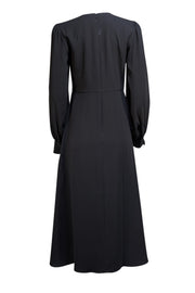 Officine Générale - Black Puff Sleeve "Sully" Midi Dress Sz 6 - Current Boutique