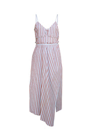 Derek Lam - Blue & Red Stripe Ruffle Trim Sz 8