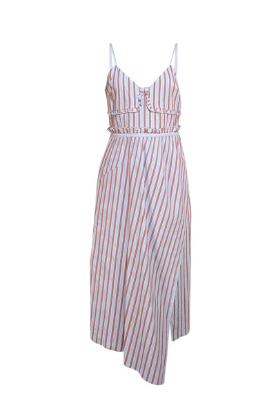 Derek Lam - Blue & Red Stripe Ruffle Trim Sz 8