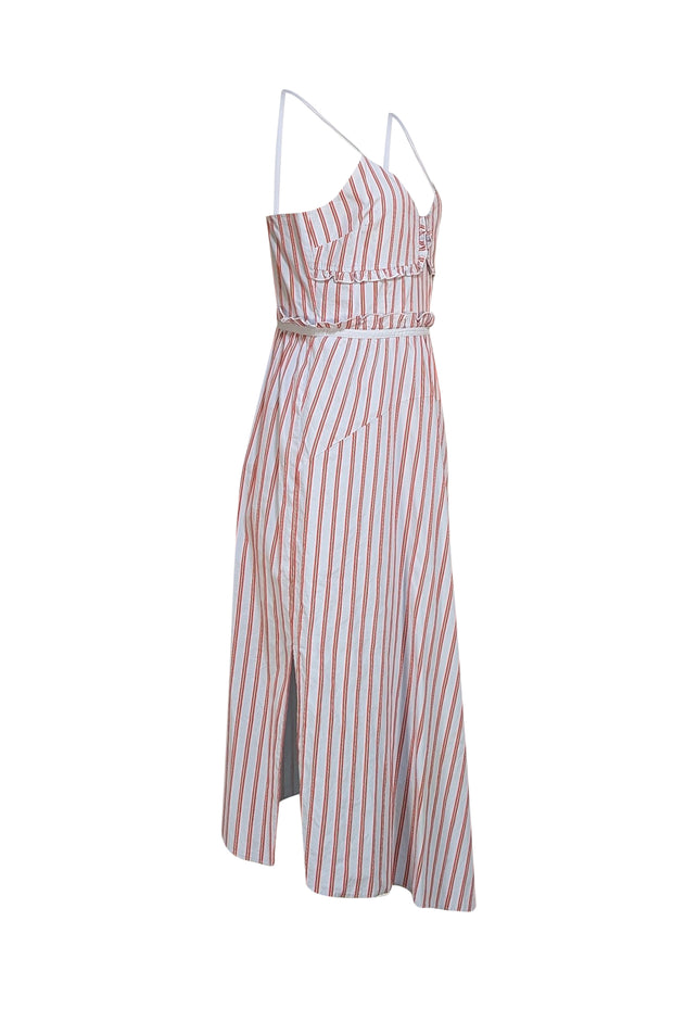 Derek Lam - Blue & Red Stripe Ruffle Trim Sz 8