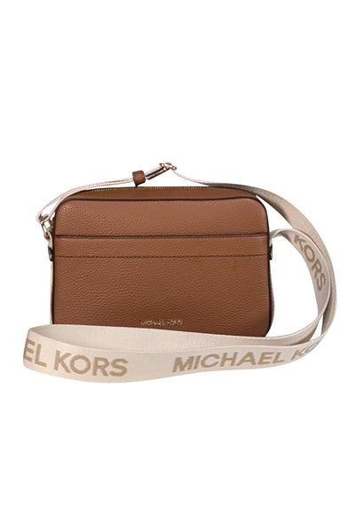 Michael Kors - Tan Leather Log Strap Crossbody Bag - Current Boutique