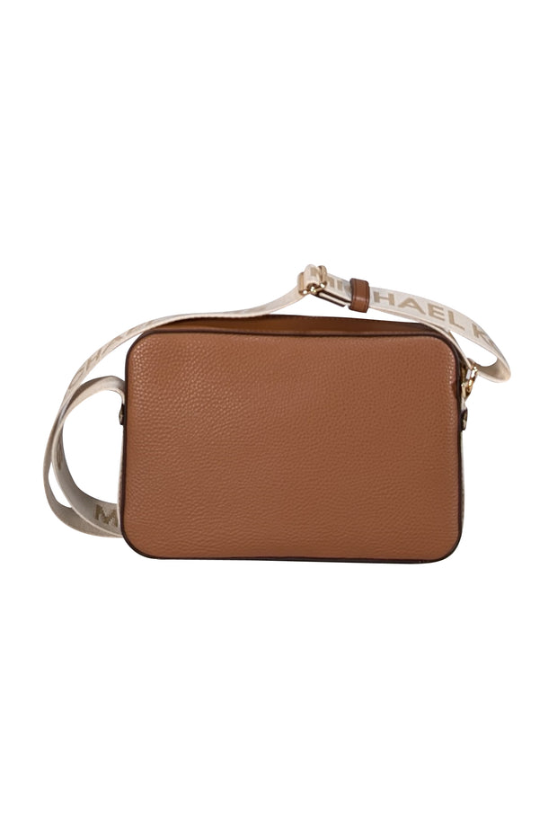 Michael Kors - Tan Leather Log Strap Crossbody Bag - Current Boutique