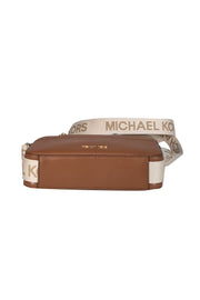 Michael Kors - Tan Leather Log Strap Crossbody Bag - Current Boutique