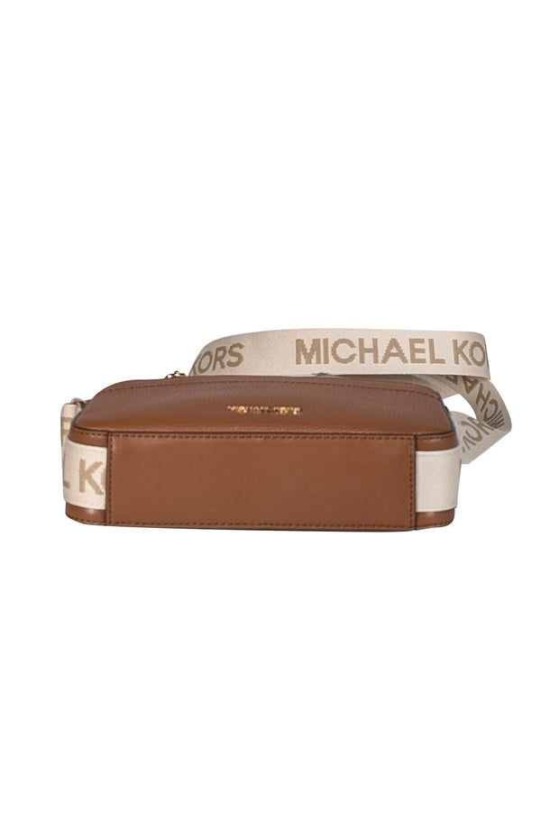 Michael Kors - Tan Leather Log Strap Crossbody Bag - Current Boutique