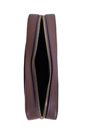 Michael Kors - Tan Leather Log Strap Crossbody Bag - Current Boutique