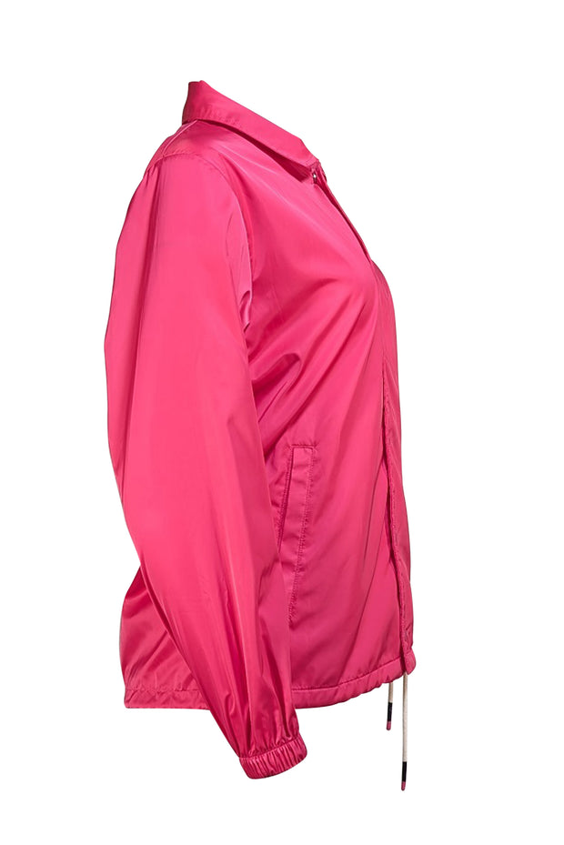 Tory Burch - Hot Pink Waterproof Satin Jacket Sz XS - Current Boutique