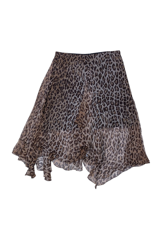 Dolce & Gabbana - Leopard Print Chiffon Ruffle Mini Skirt Sz 2 - Current Boutique