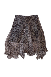 Dolce & Gabbana - Leopard Print Chiffon Ruffle Mini Skirt Sz 2 - Current Boutique